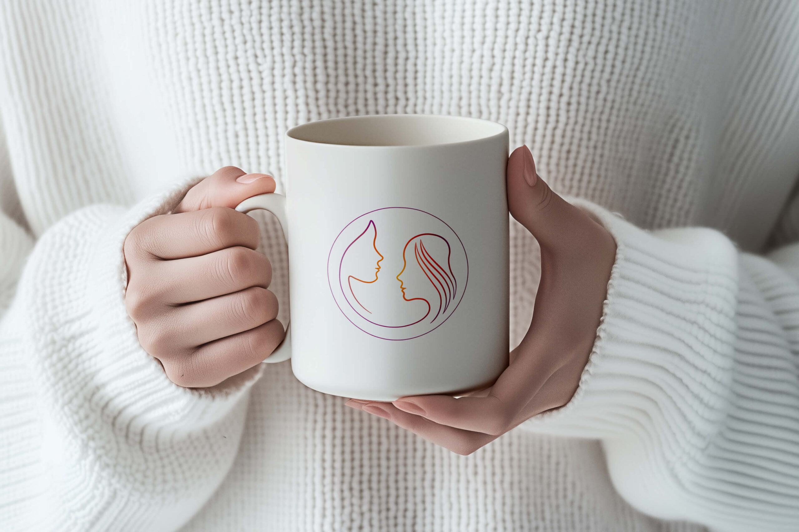 Logo sur un mug blanc